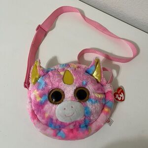 TY Gear Beanie Boo Fantasia the Rainbow Unicorn Plush Purse Crossbody Bag 8 inch